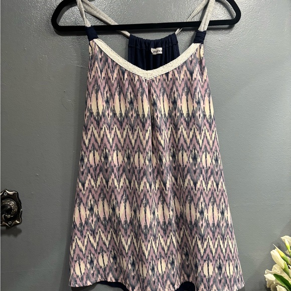 Maurices Tops - Maurices Lavender and White Patterned Lace-Trim Camisole